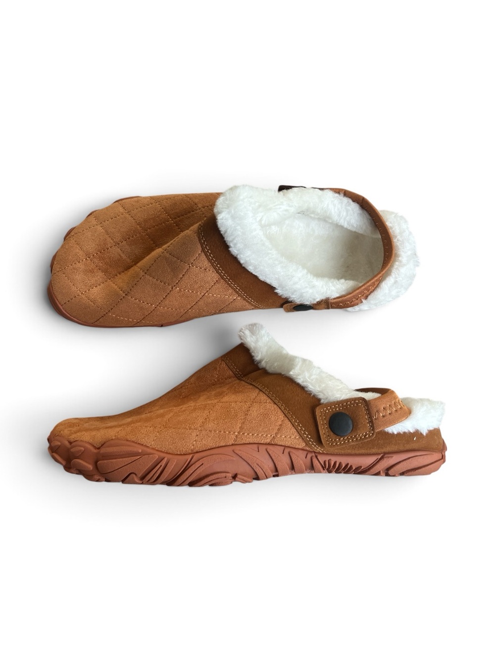 SHEIN Men's Quilted Faux-Suede Slip-On Clog Slippers NWT